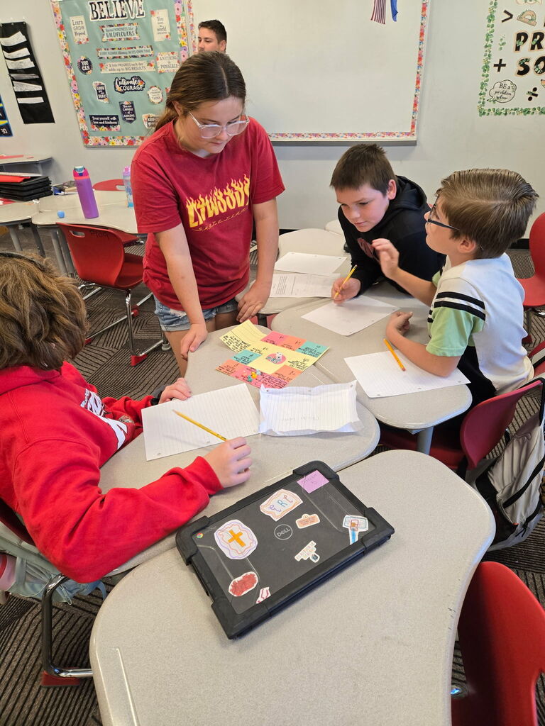 Students playing math game