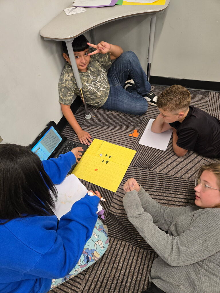 Students playing math game