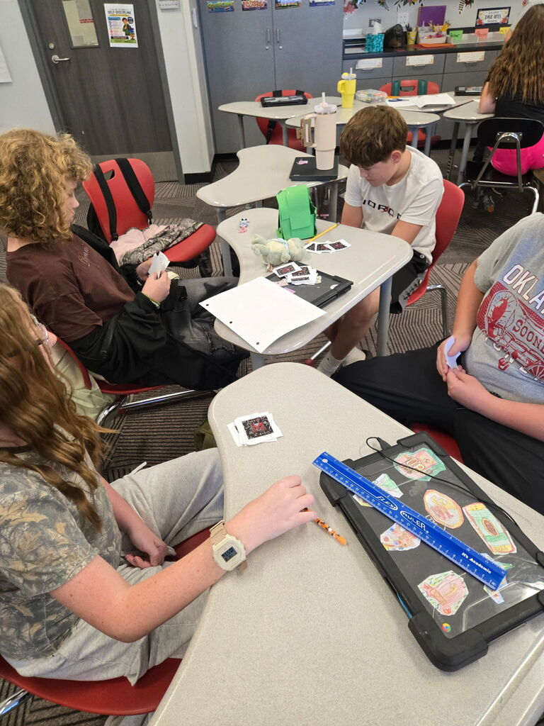 Students playing math game