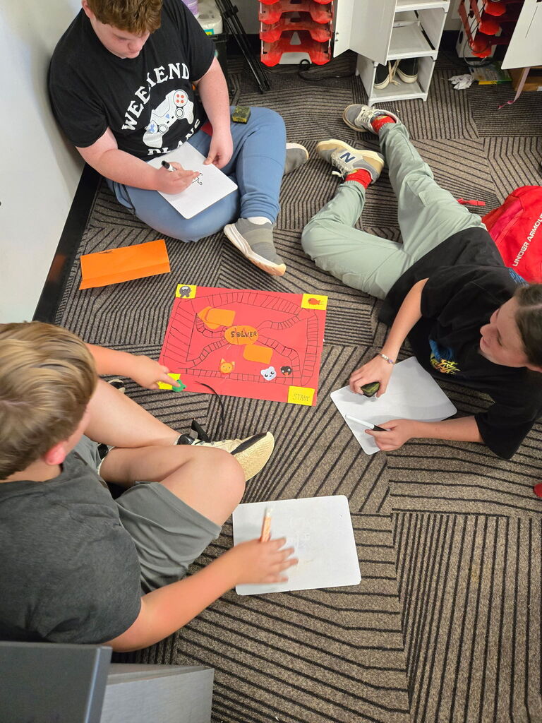 Students playing math game