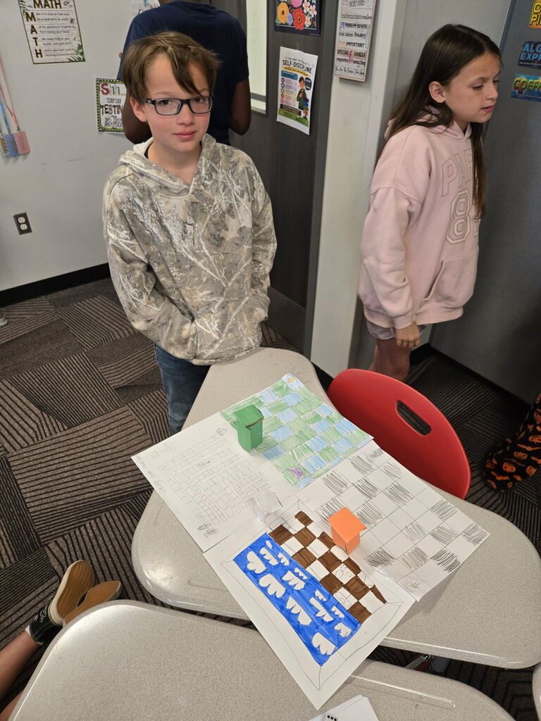 Students playing math game