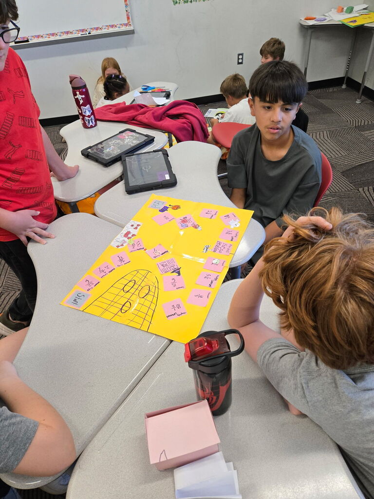 Students playing math game