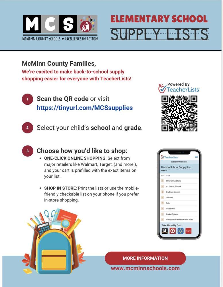 Elementary Supply Lists