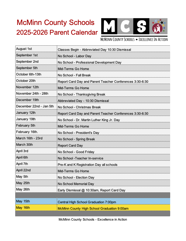 Parent Calendar