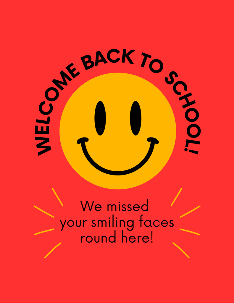 Back to school flyer in yellow and black illustrative doodle style