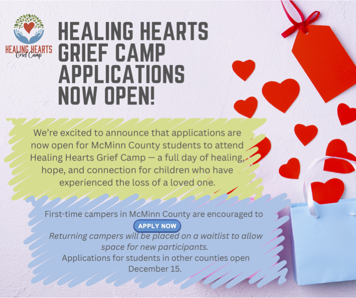 Healing Hearts Grief Camp Applications Now Open!