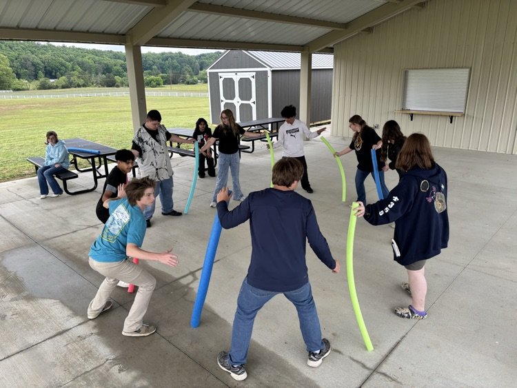 students playing