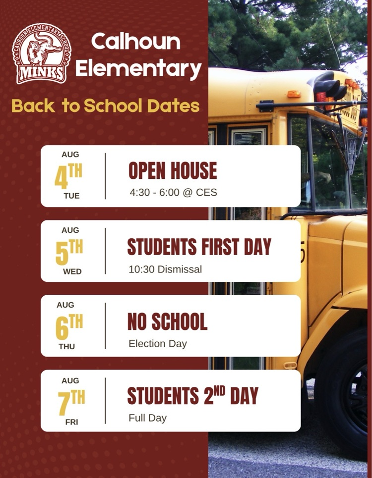 next week’s schedule 