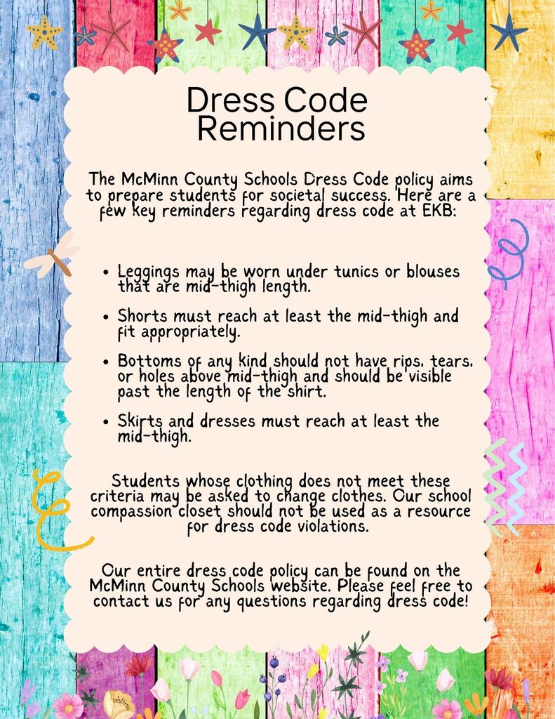 dress code reminder flyer
