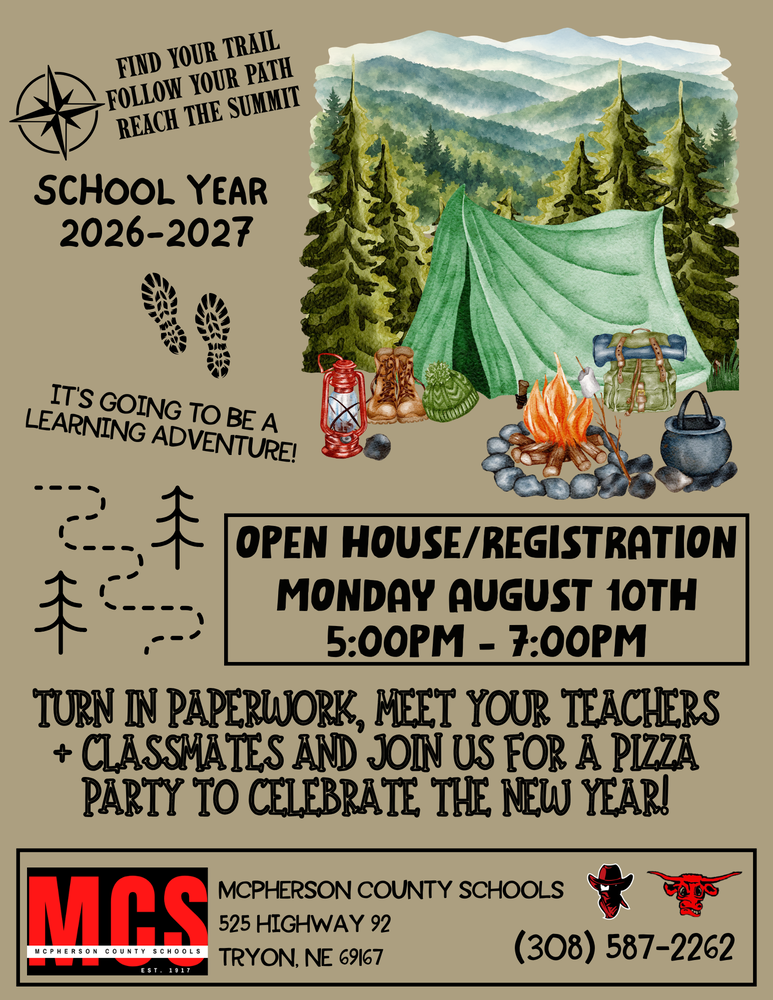 Open House/Registration flyer.