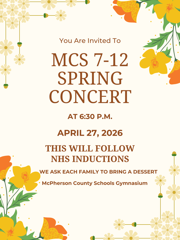 MCS 7-12 Spring Concert flyer.