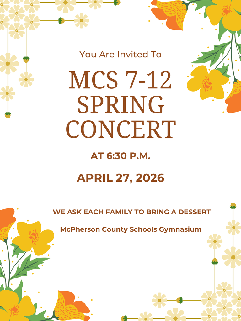 MCS 7-12 Spring Concert flyer.