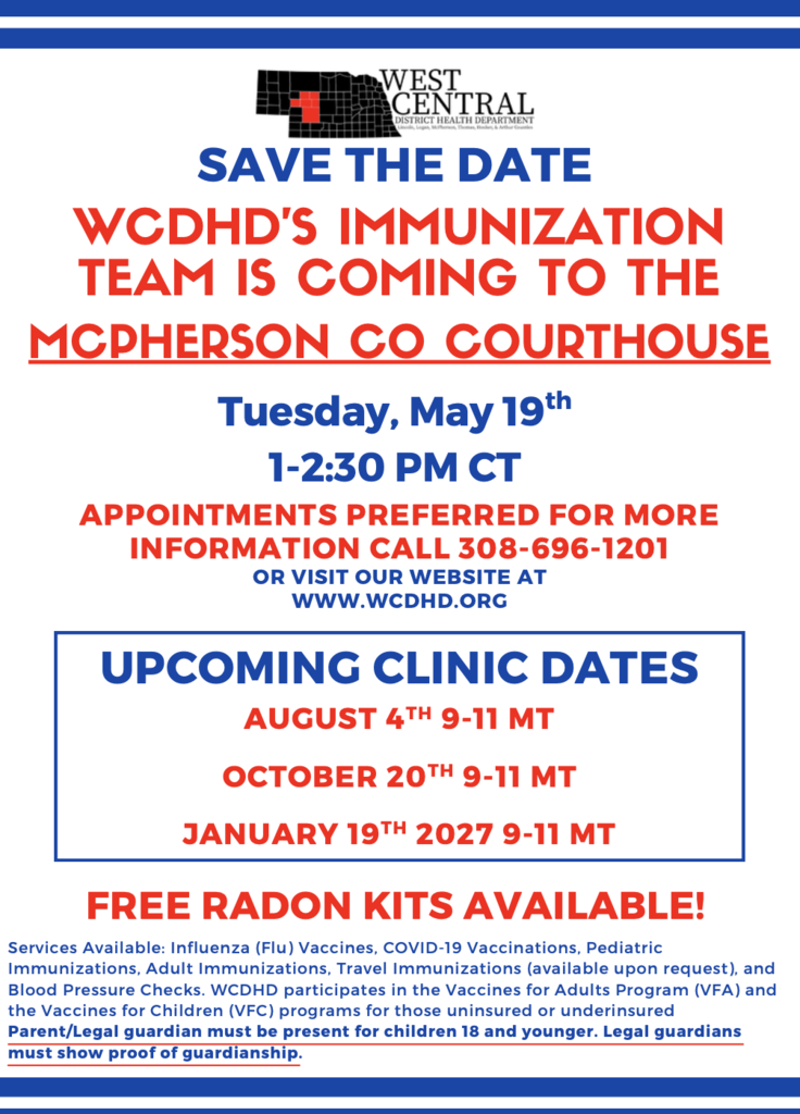WCDH immunization clinic.