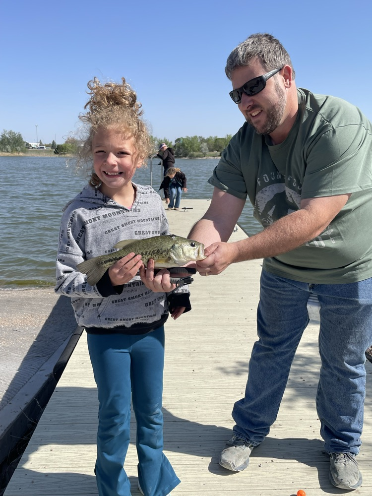 First grade catching fish.