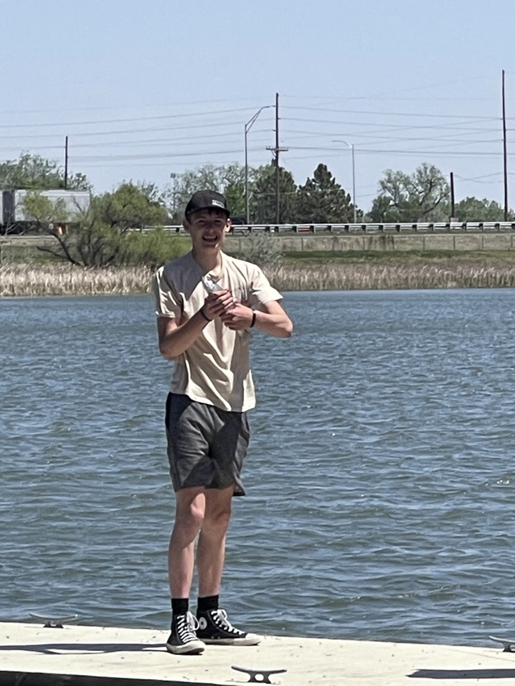 Sophomore catching fish.
