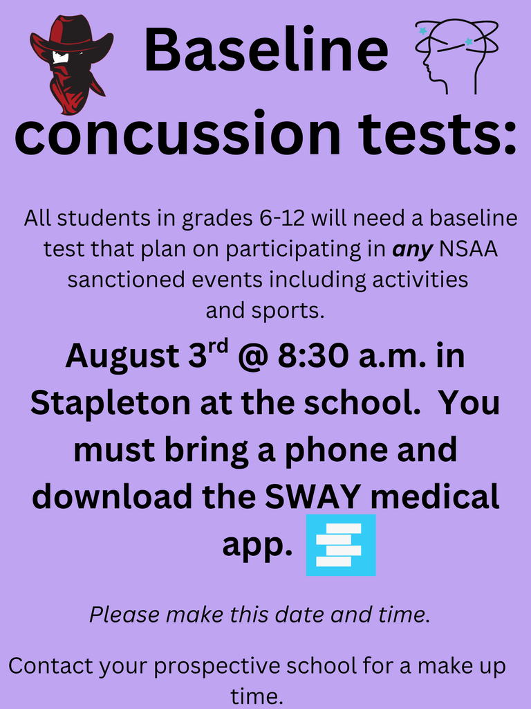 Baseline concussion test flyer.