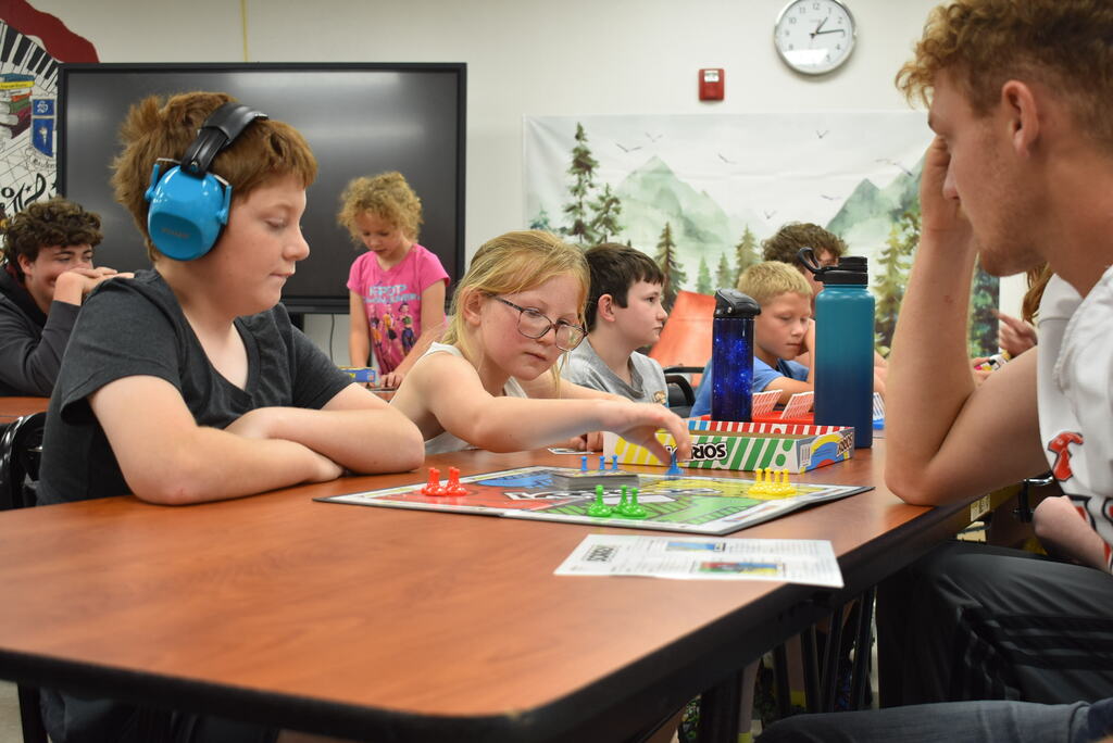 Board games and cards with K-12. 