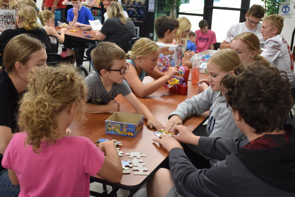 Board games and cards with K-12. 