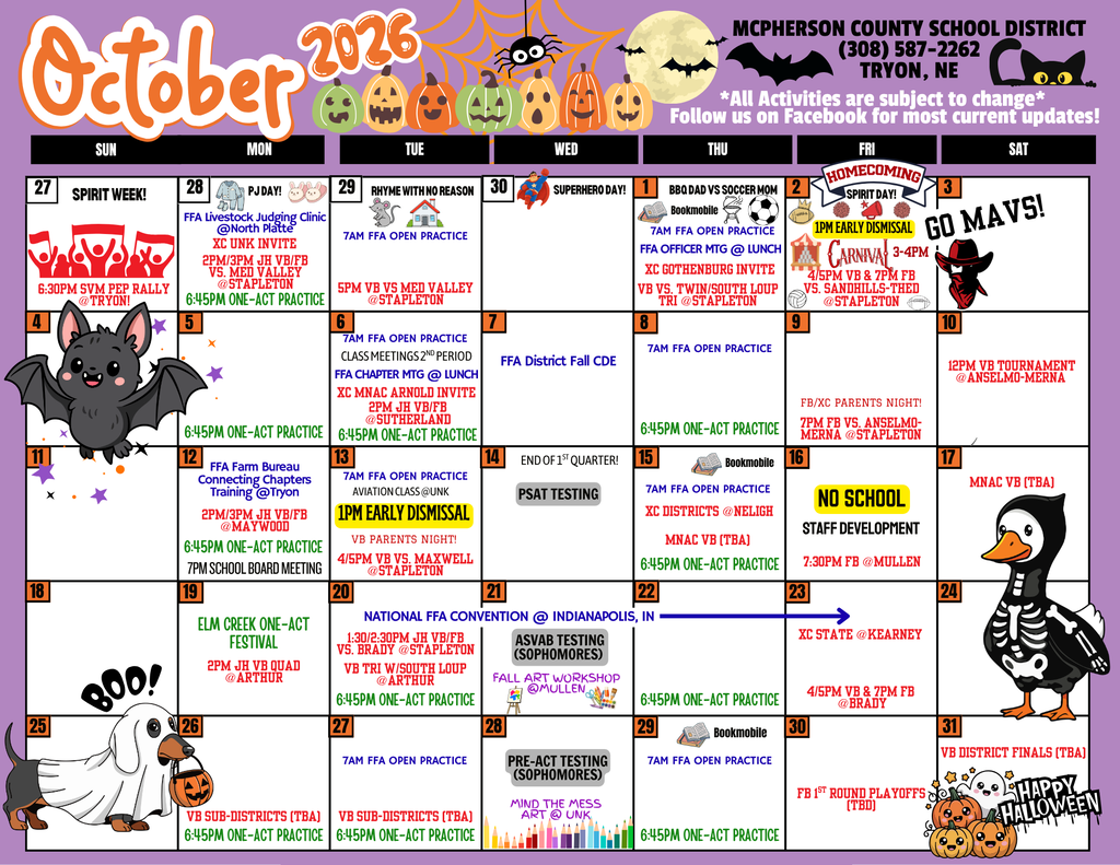 October Calendar