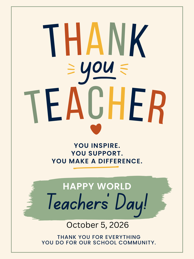 World Teachers' Day thank you poster. 