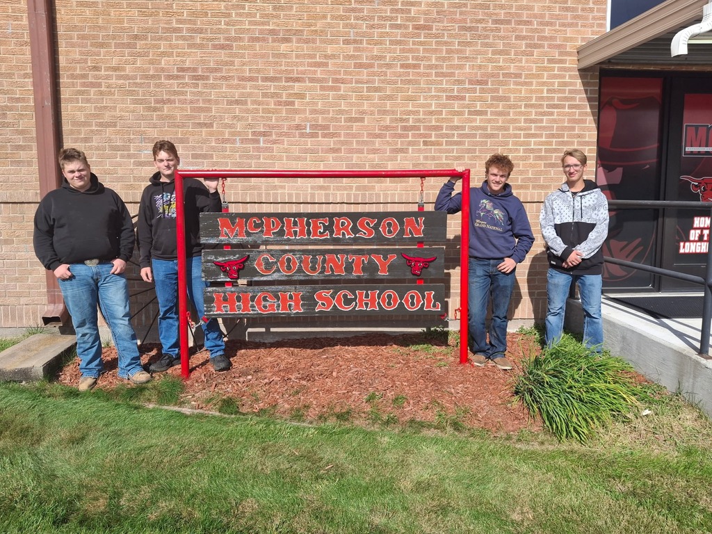 High school woods revamping outside signs. 