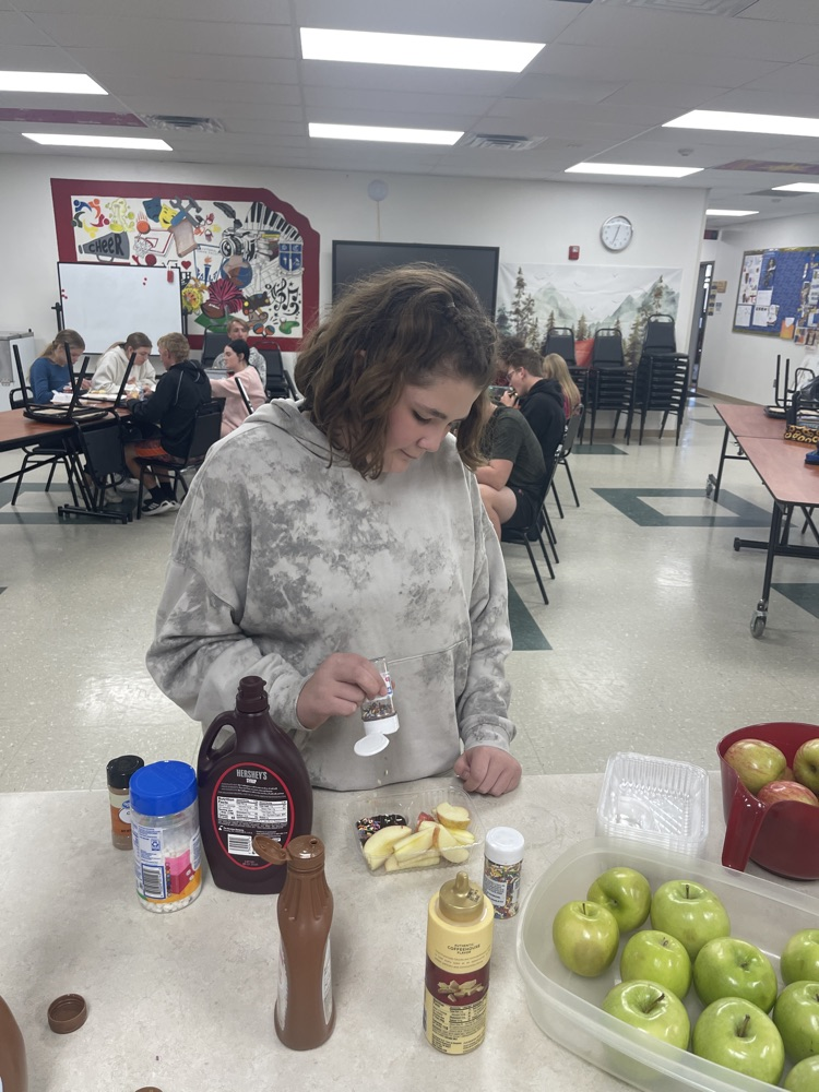 Students enjoying apples!