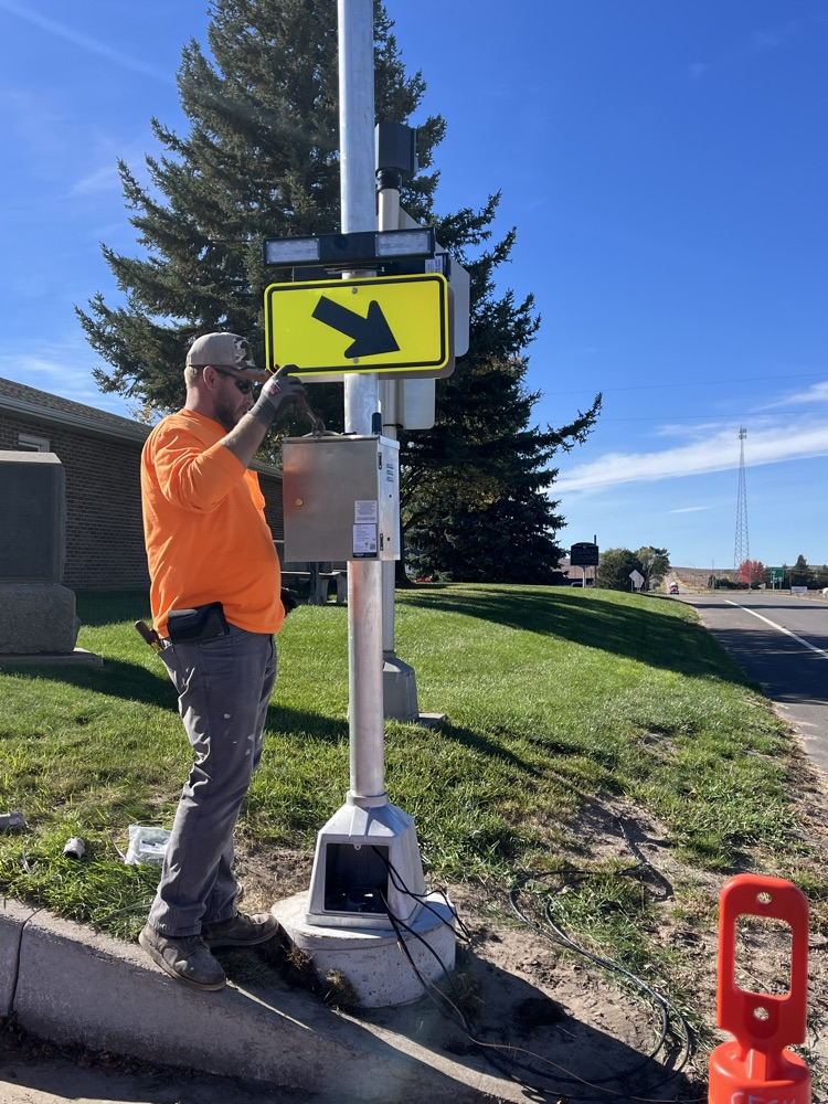 New crosswalk button .