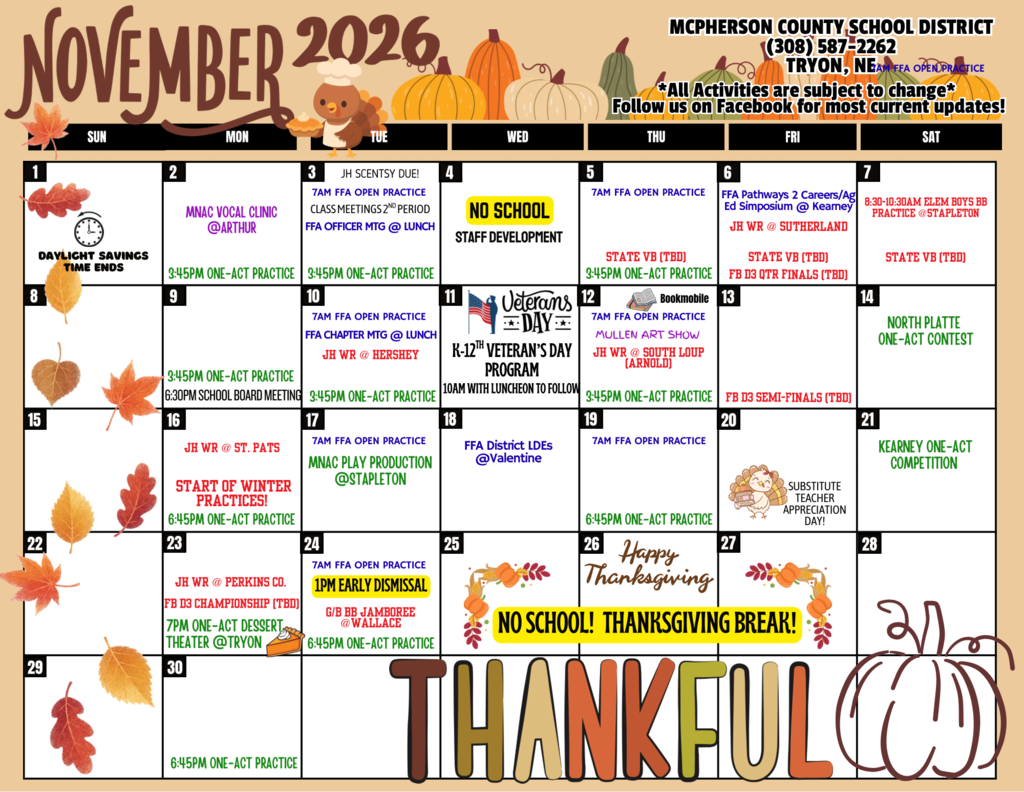 Nov Calendar