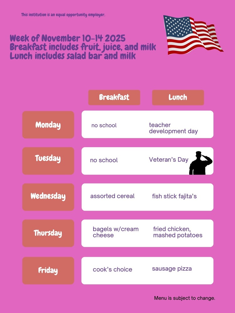 Menu November 10-14