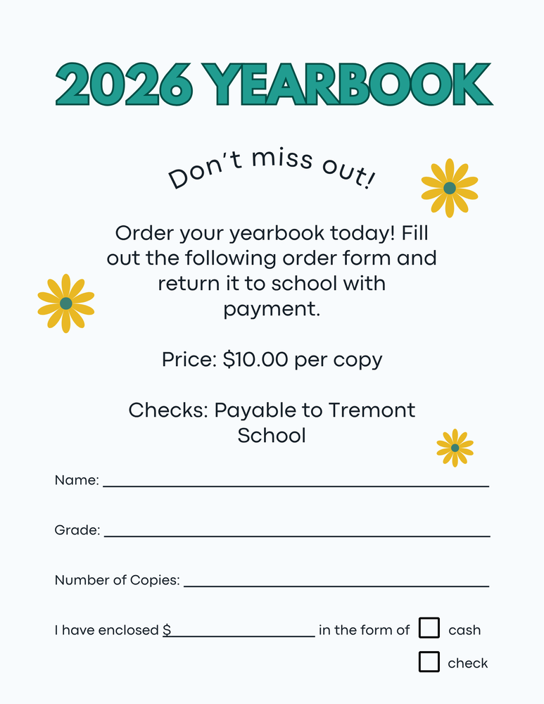 2026 Yearbook Order Form