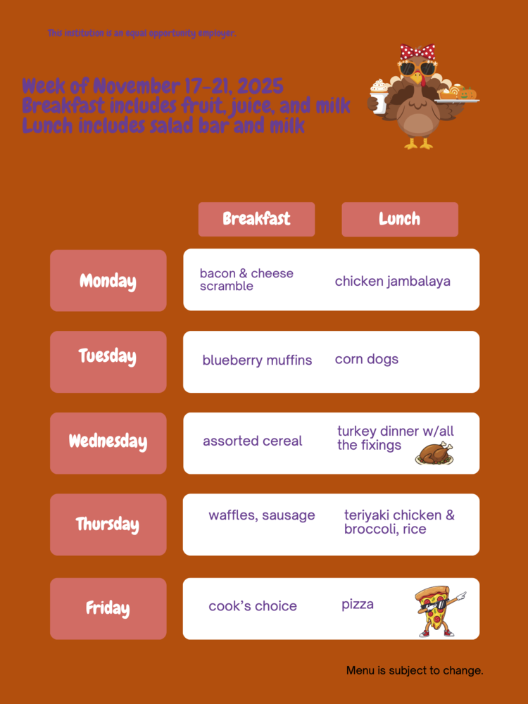 Menu November 17-21
