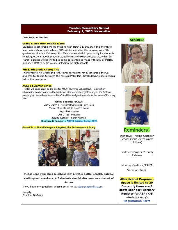 TES Newsletter 2/2/25