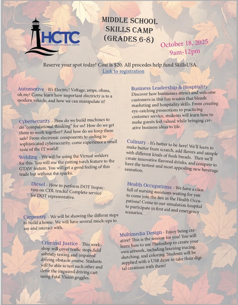 HCTC Middle School Skills Camp