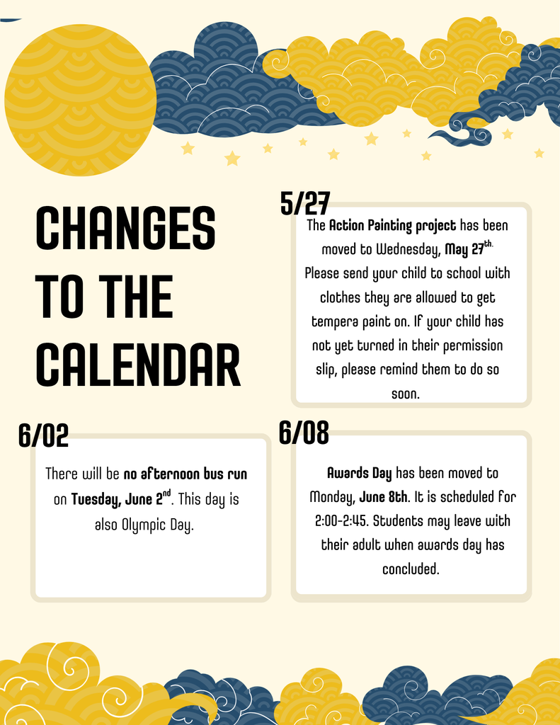 Changes to the Calendar
