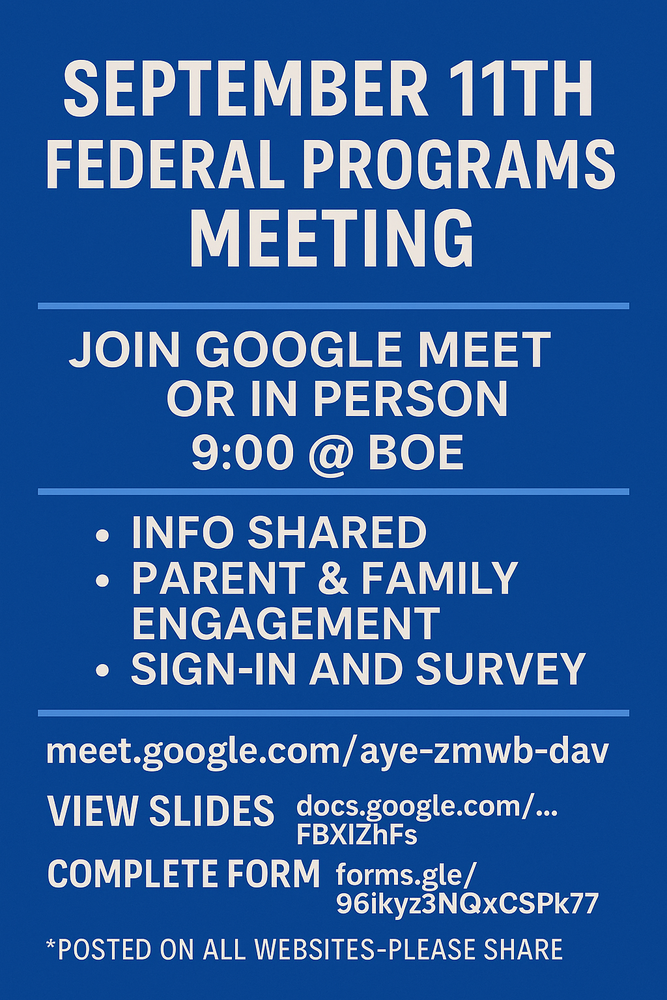 Federal Programs Meeting