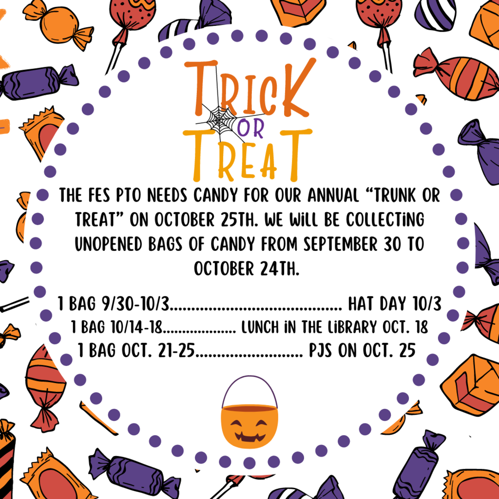 Help us collect candy for Trunk or Treat.