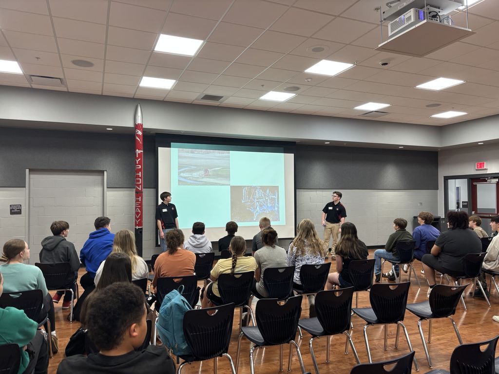River City Rocketry giving a presentation.
