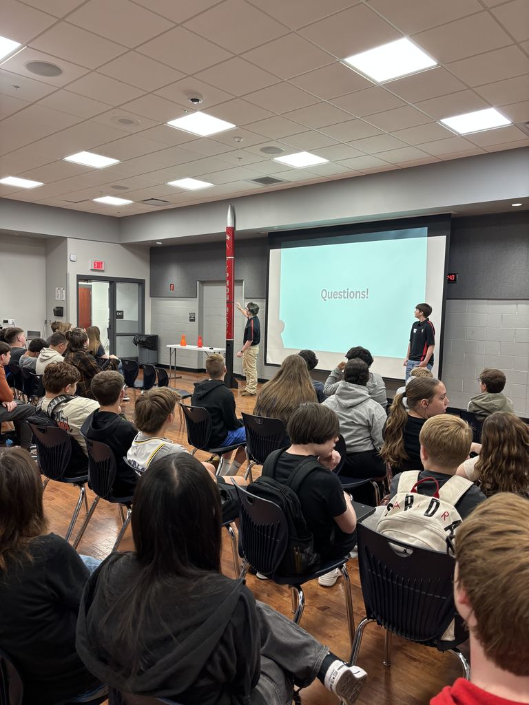 River City Rocketry giving a presentation.