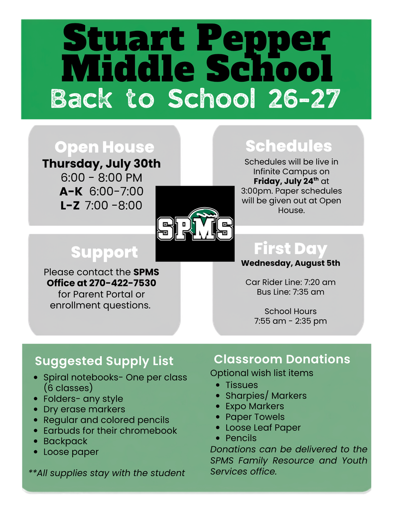 Back to School Information