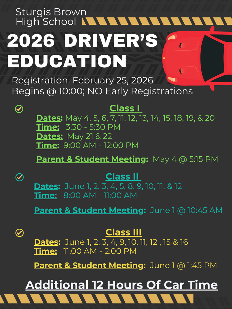 2026 DRIVER'S EDUCATION REGISTRATION OPEN ON FEBRUARY 20