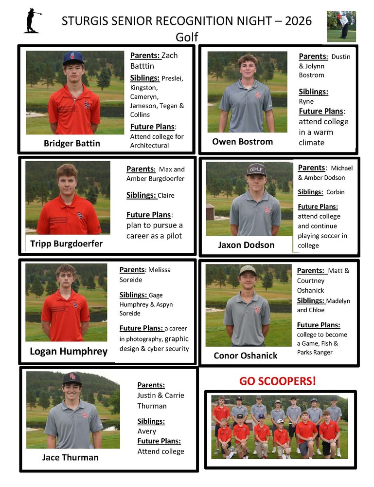 SBHS Golf Senior Night 2026
