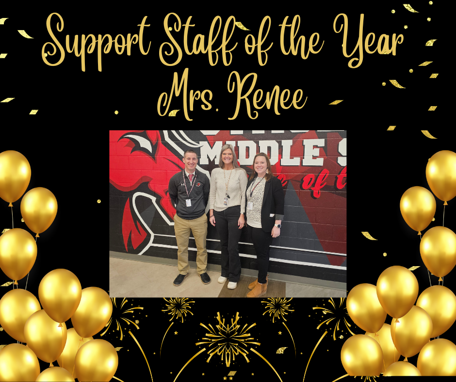 We are excited to announce our 2024-2025 Stagebarn SUPPORT STAFF OF THE YEAR!! Congratulations to Mrs. Renee!! Stagebarn is so lucky to have you as a Stallion!!