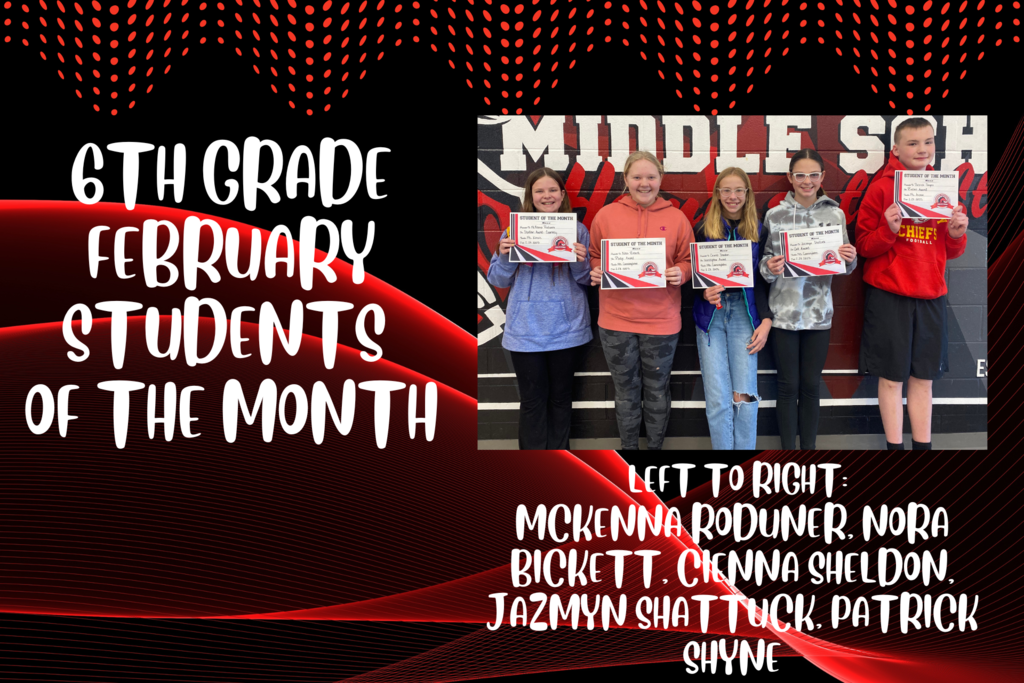 6th Grade February Students of the Month