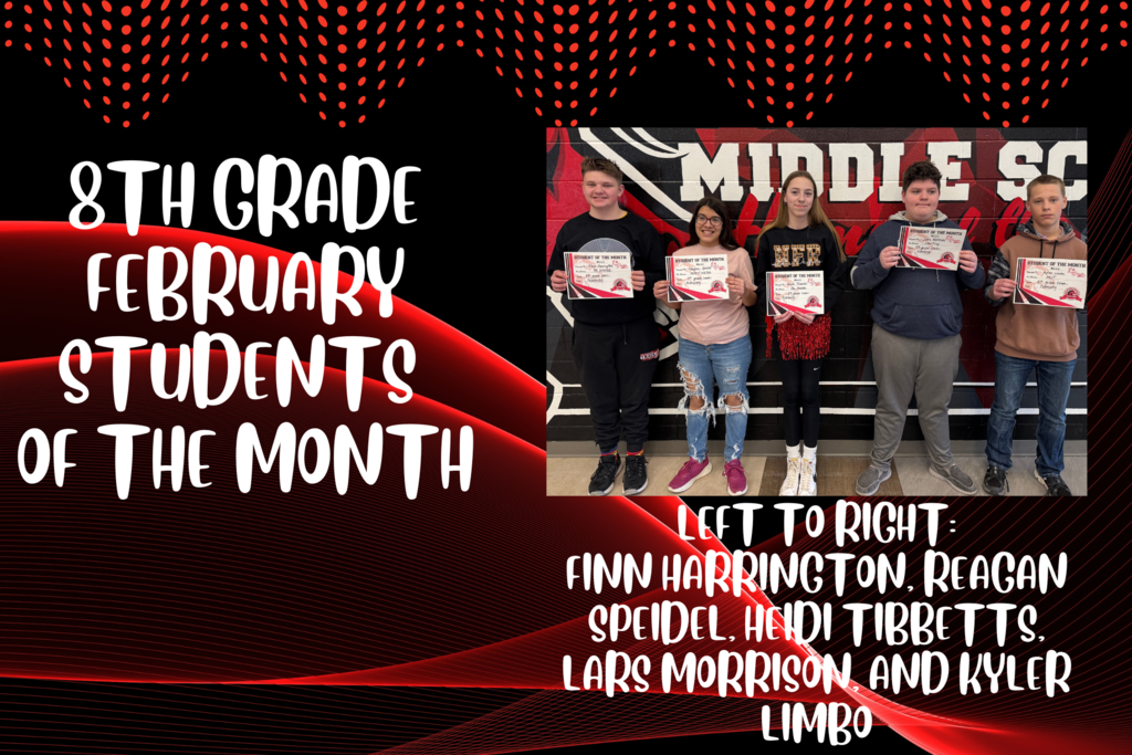 8th Grade February Students of the Month
