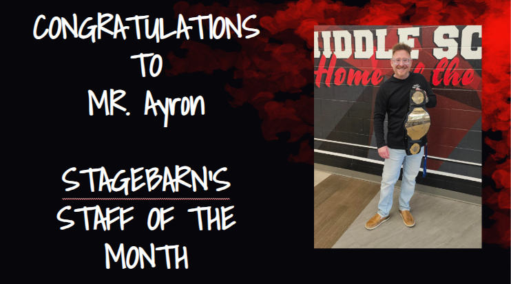 Congratulations to Ayron on being Stagebarn's Staff of the Month