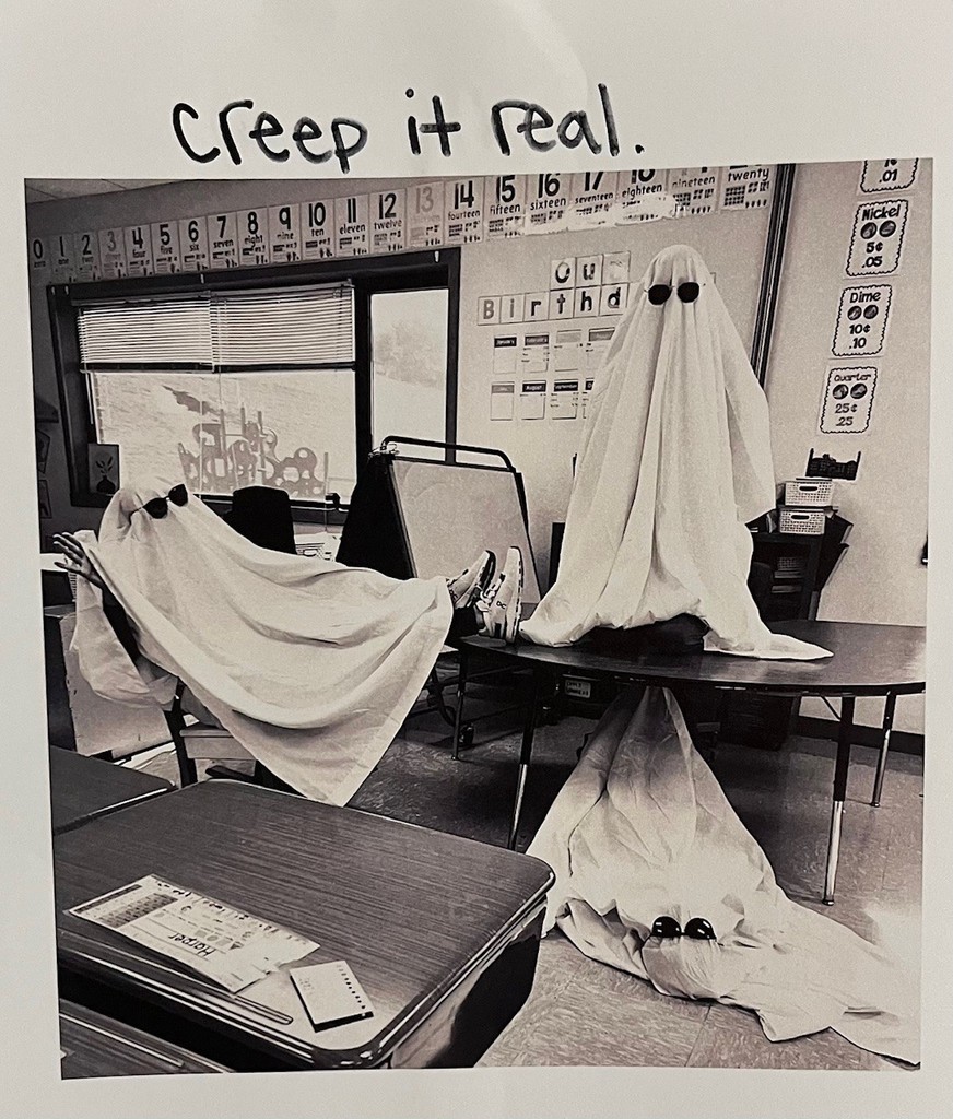 3 ghosts in school with saying