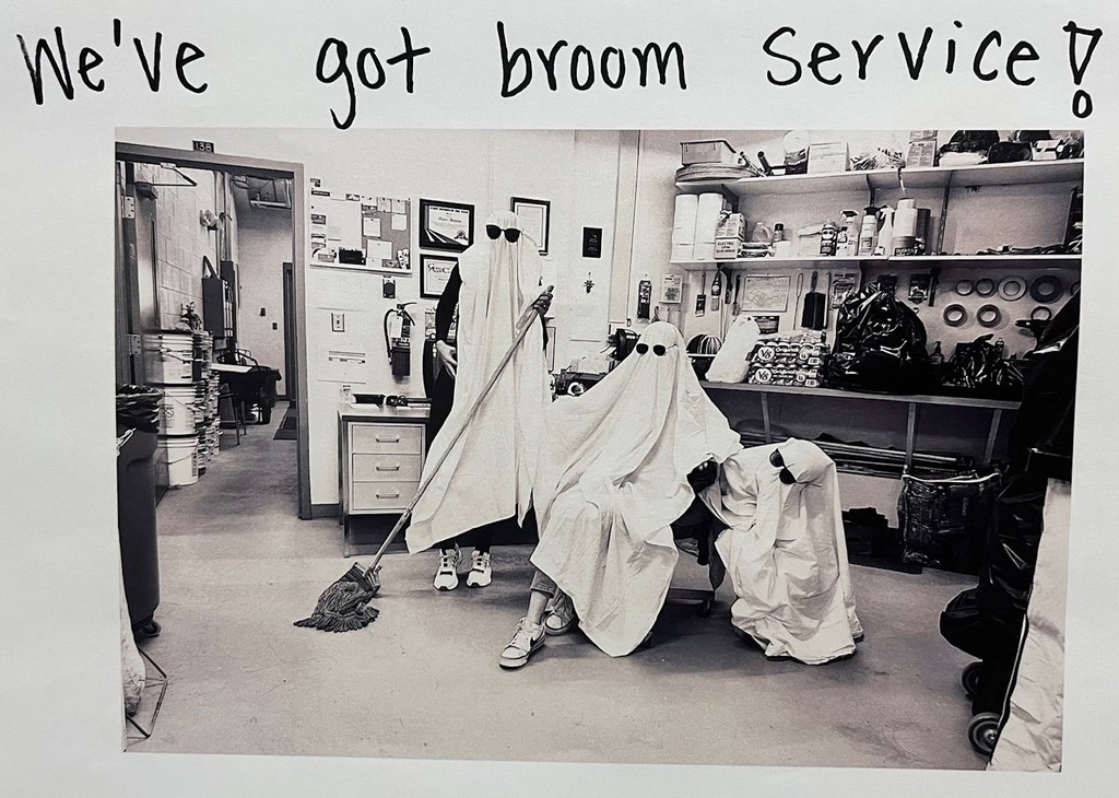 3 ghosts in school with saying