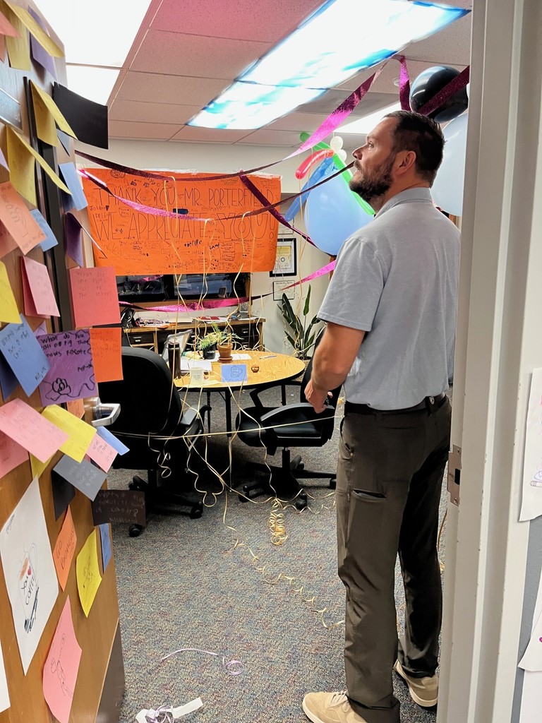 boss's day, office with balloons and streamers
