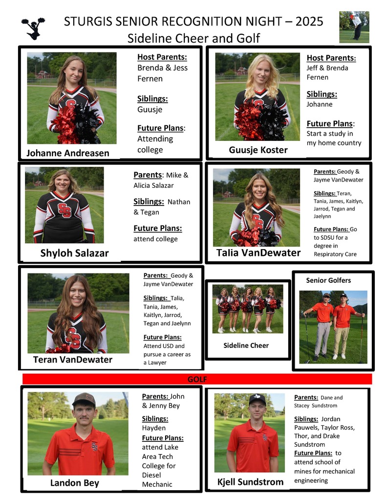 Senior Night: Sideline Cheer, Golf