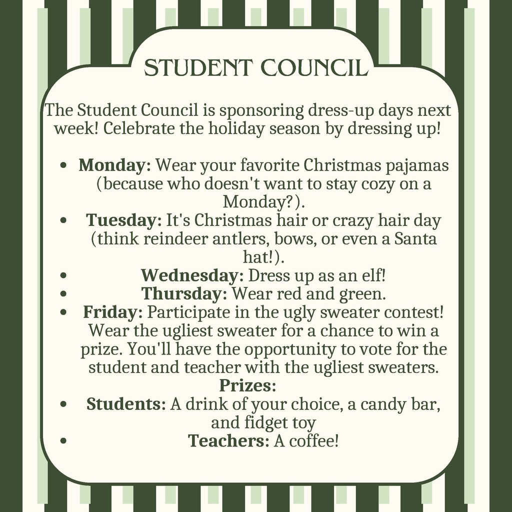 green stripe background, student council dress up days